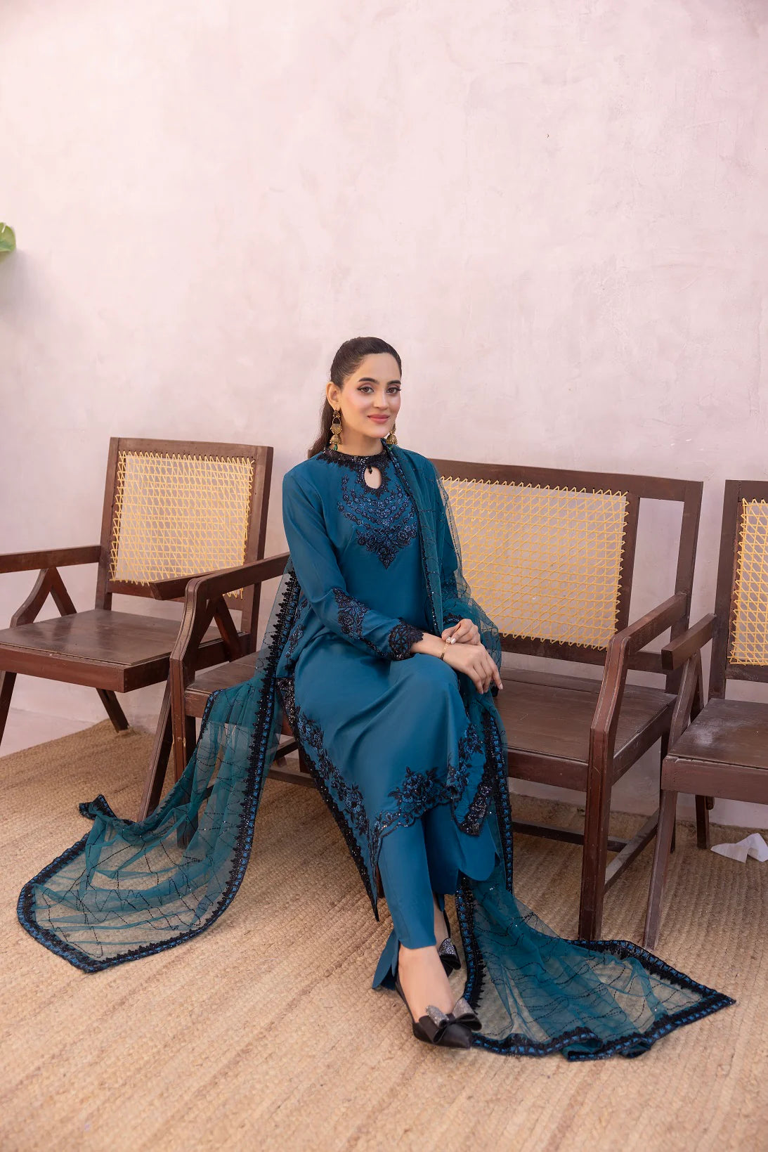 Nakoosh 3Pc Embroidered Silk Suit NF-6302 gulbuy.com