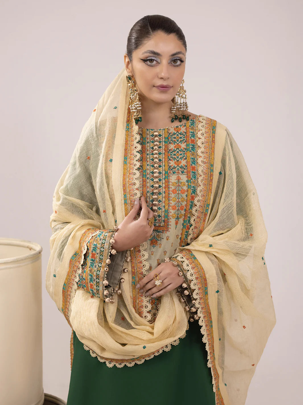 Faiza Faisal 3Pc Embroidered Lawn Suit Zebo gulbuy.com