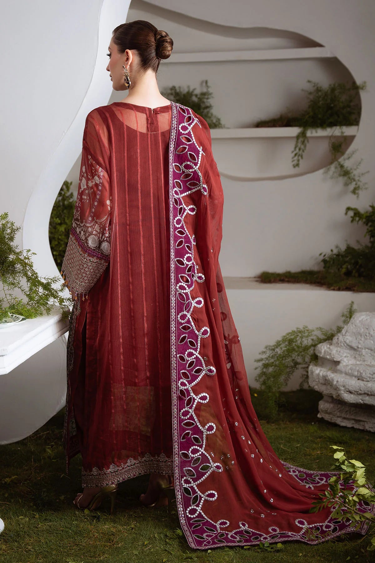 Nureh 3Pc Embroidered Chiffon Suit AM-24 gulbuy.com