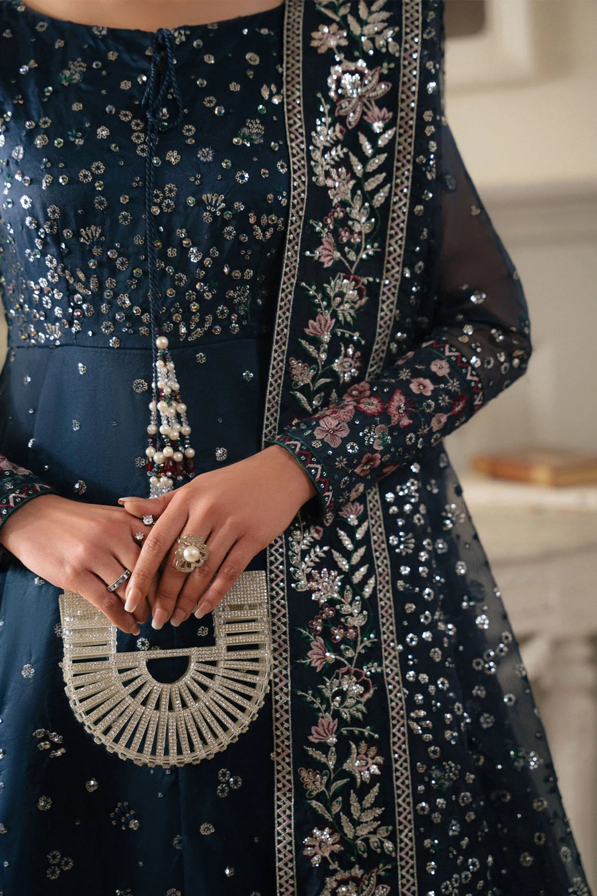 Nureh 3Pc Embroidered Organza Suit NEL-60 gulbuy.com