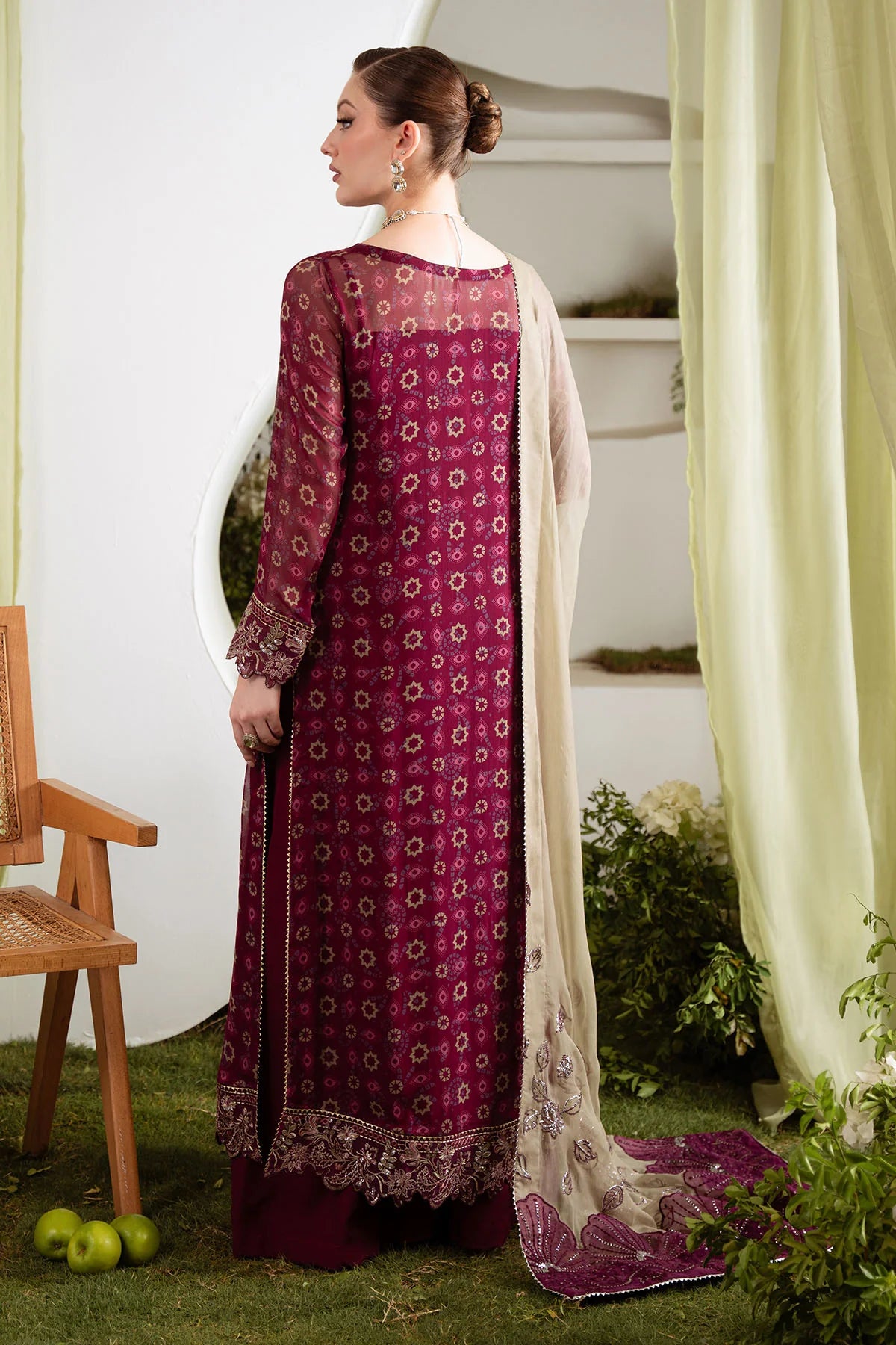 Nureh 3Pc Embroidered Chiffon Suit AM-20 gulbuy.com