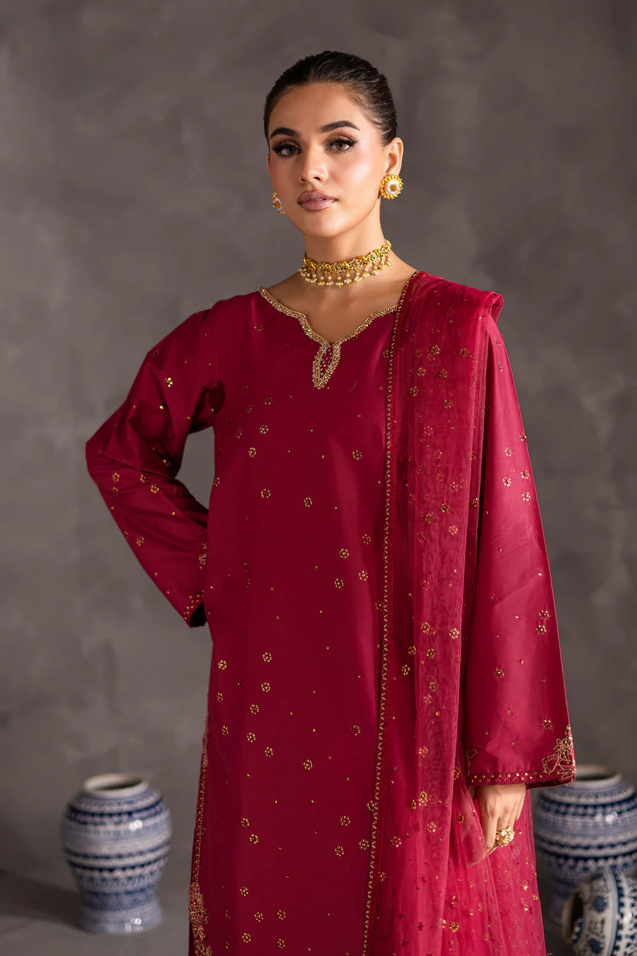 Batik 3Pc Embroidered Cotton Suit Nimbus gulbuy.com