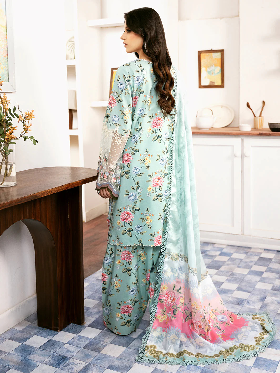 Binilyas 3Pc Embroidered Lawn Suit 71-A gulbuy.com