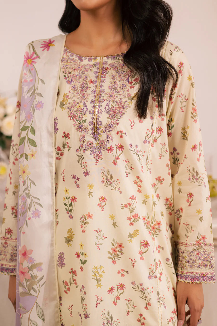 Batik 3Pc Embroidered Lawn Suit Jules gulbuy.com