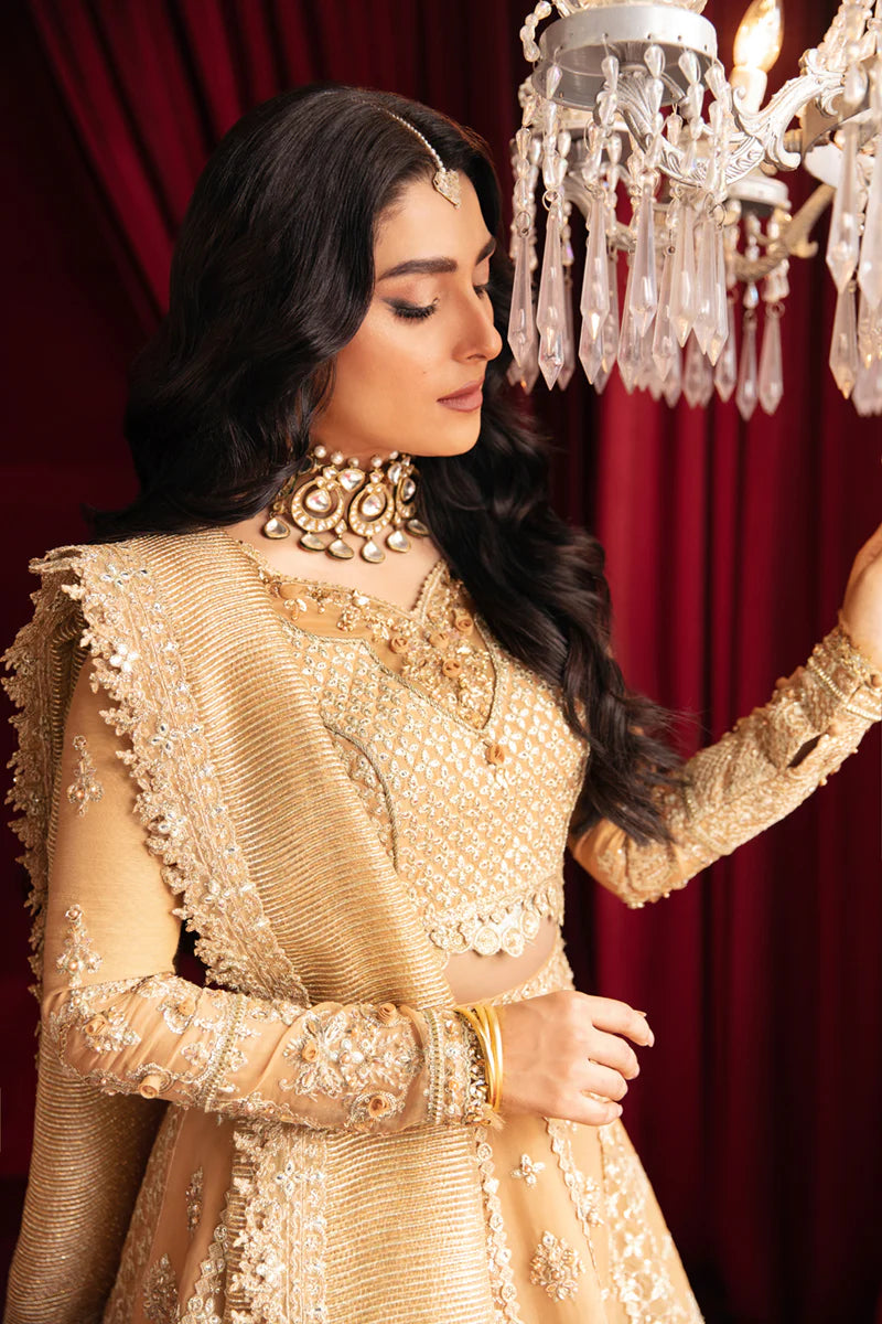 Qalamkar 3Pc Embroidered Raw Silk Suit HR-01 FARIYA gulbuy.com