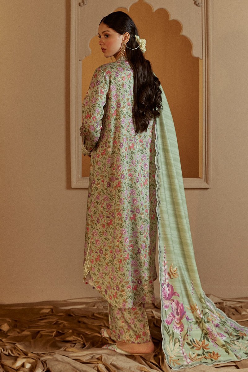 CROSS STITCH 3PC PRINTED MARINA SUIT-SAGE BLOOM gulbuy.com