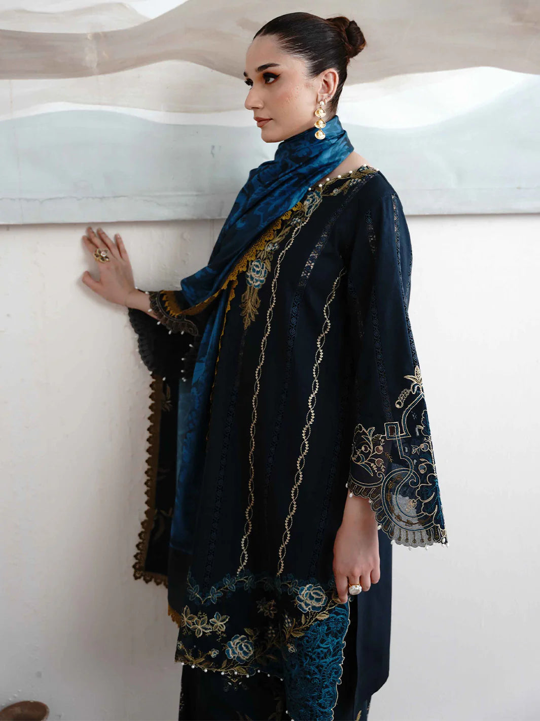 Binilyas 3Pc Embroidered Lawn Suit 76-A gulbuy.com