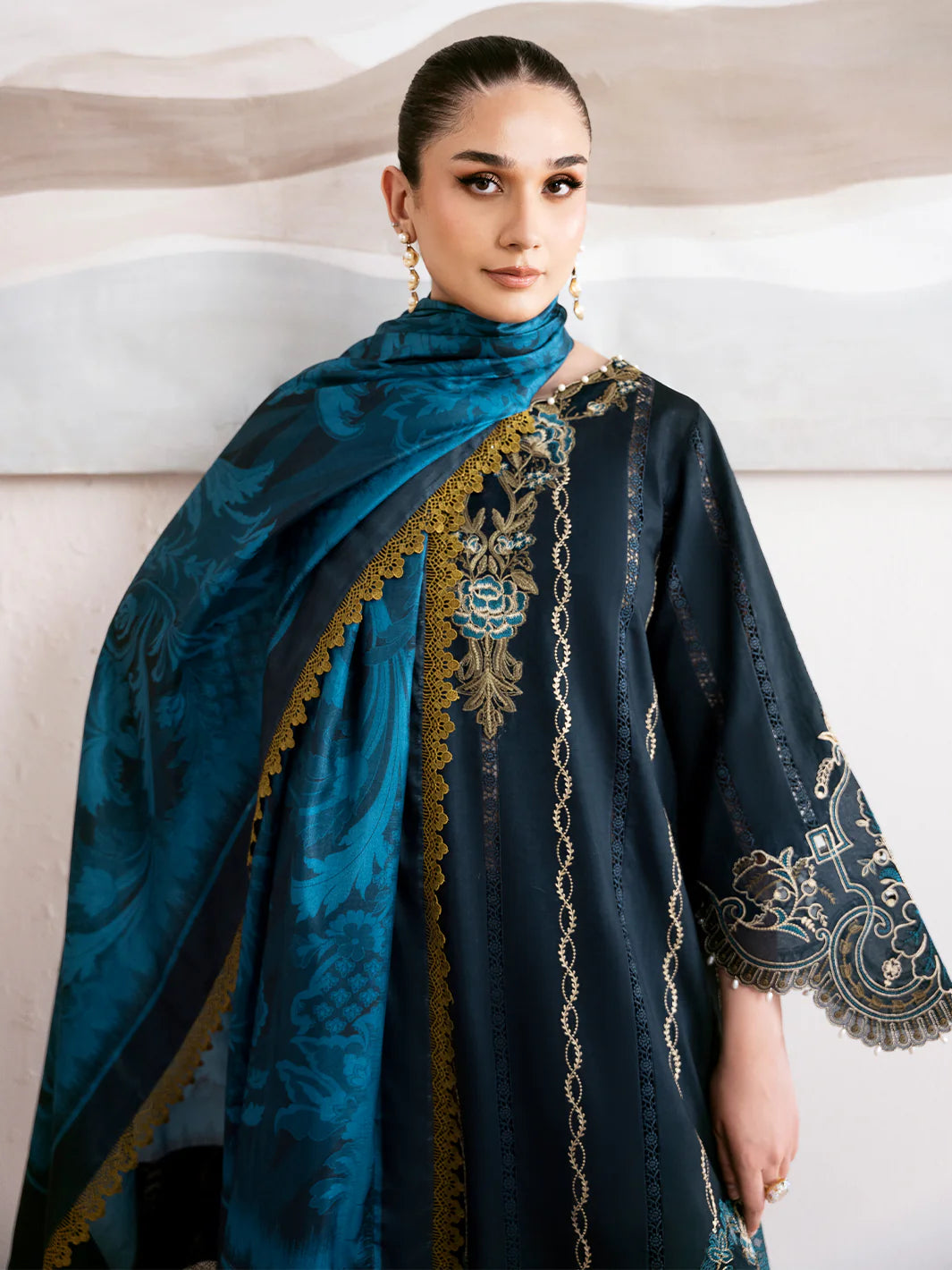 Binilyas 3Pc Embroidered Lawn Suit 76-A gulbuy.com