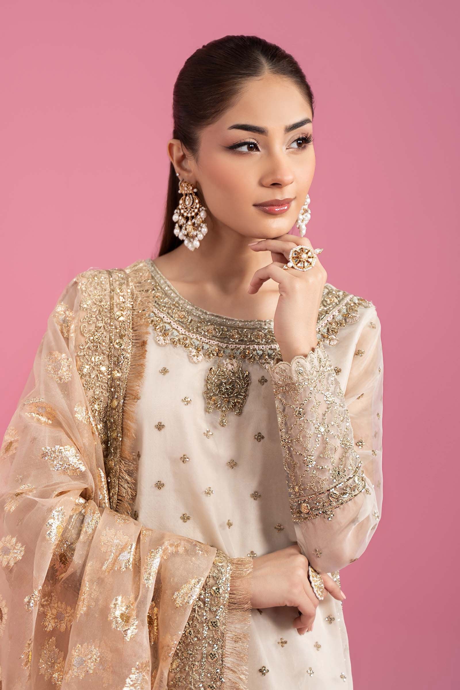 Maria B 3Pc Embroidered Organza Suit SF-EA24-06 gulbuy.com