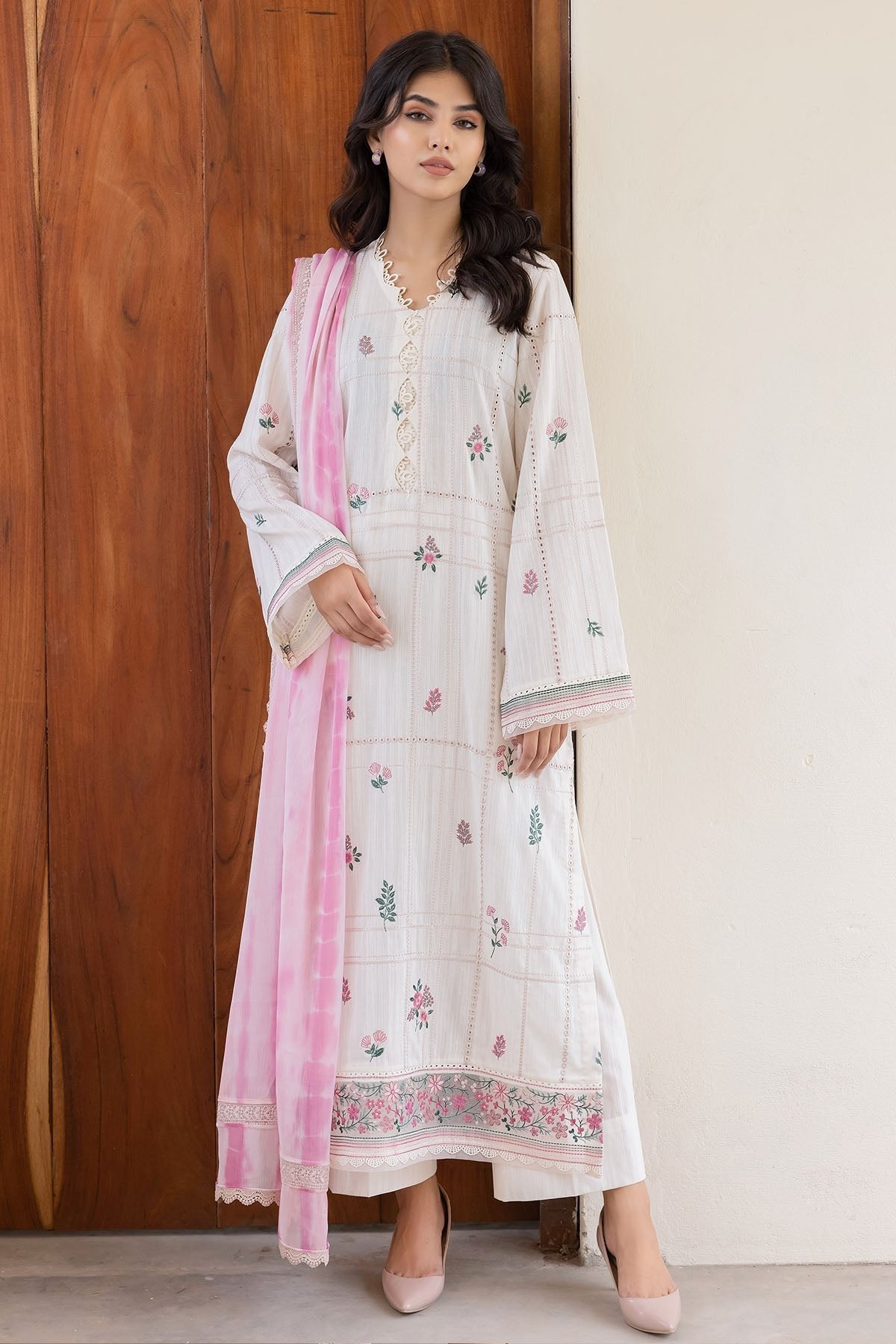 JAZMIN 3 PIECE EMBROIDERED PRINTED SUIT (UWE-0006)