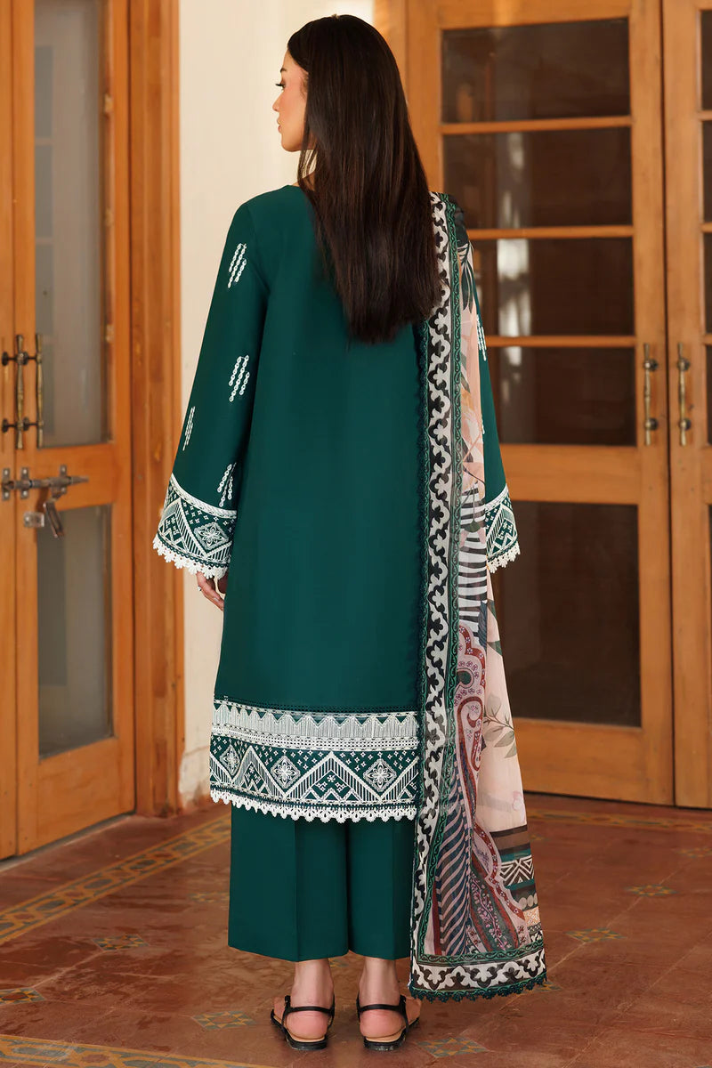 Farasha 3Pc Embroidered Lawn Suit Teal Essence gulbuy.com