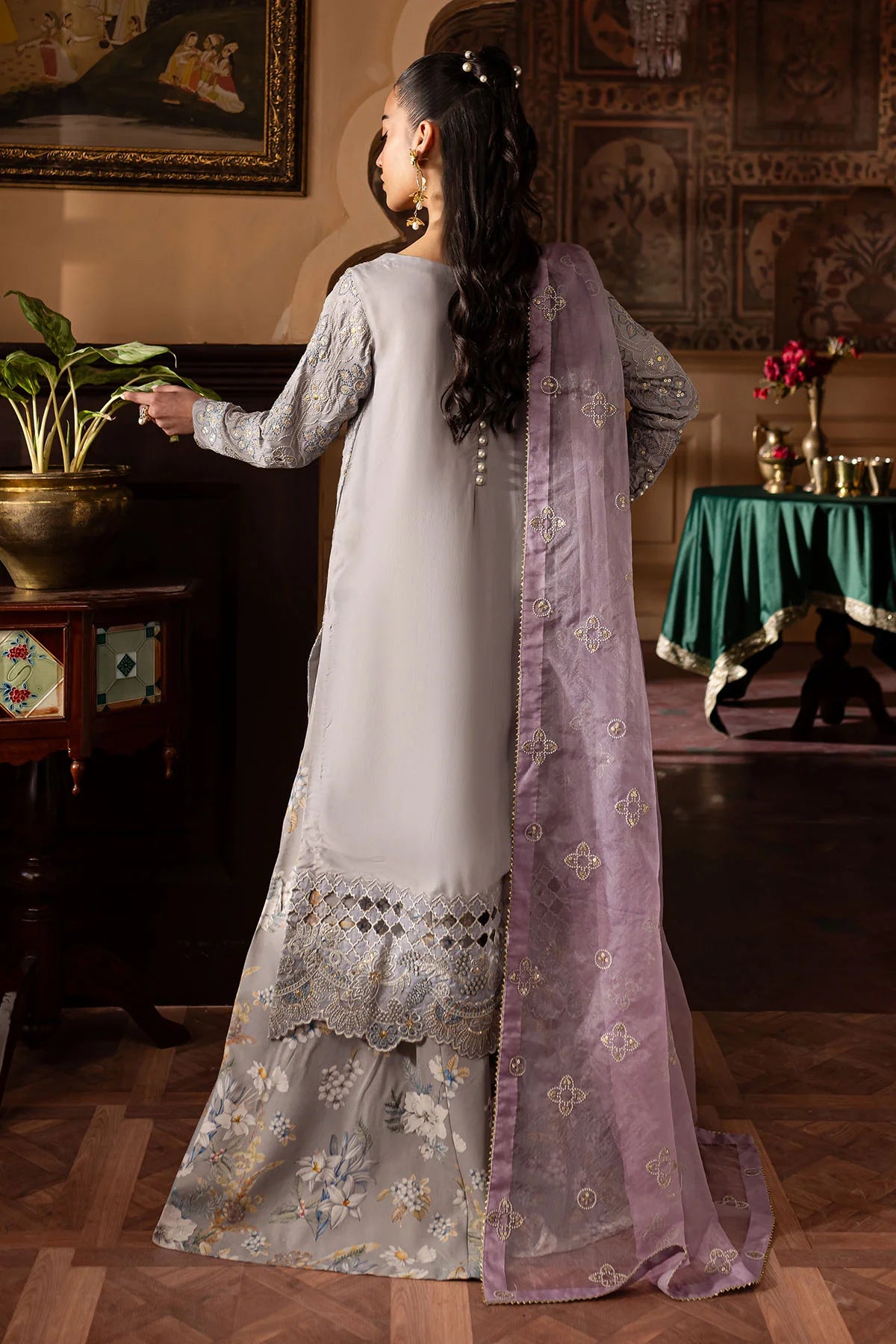 Nureh 3Pc Embroidered Silk Suit NE-142 gulbuy.com