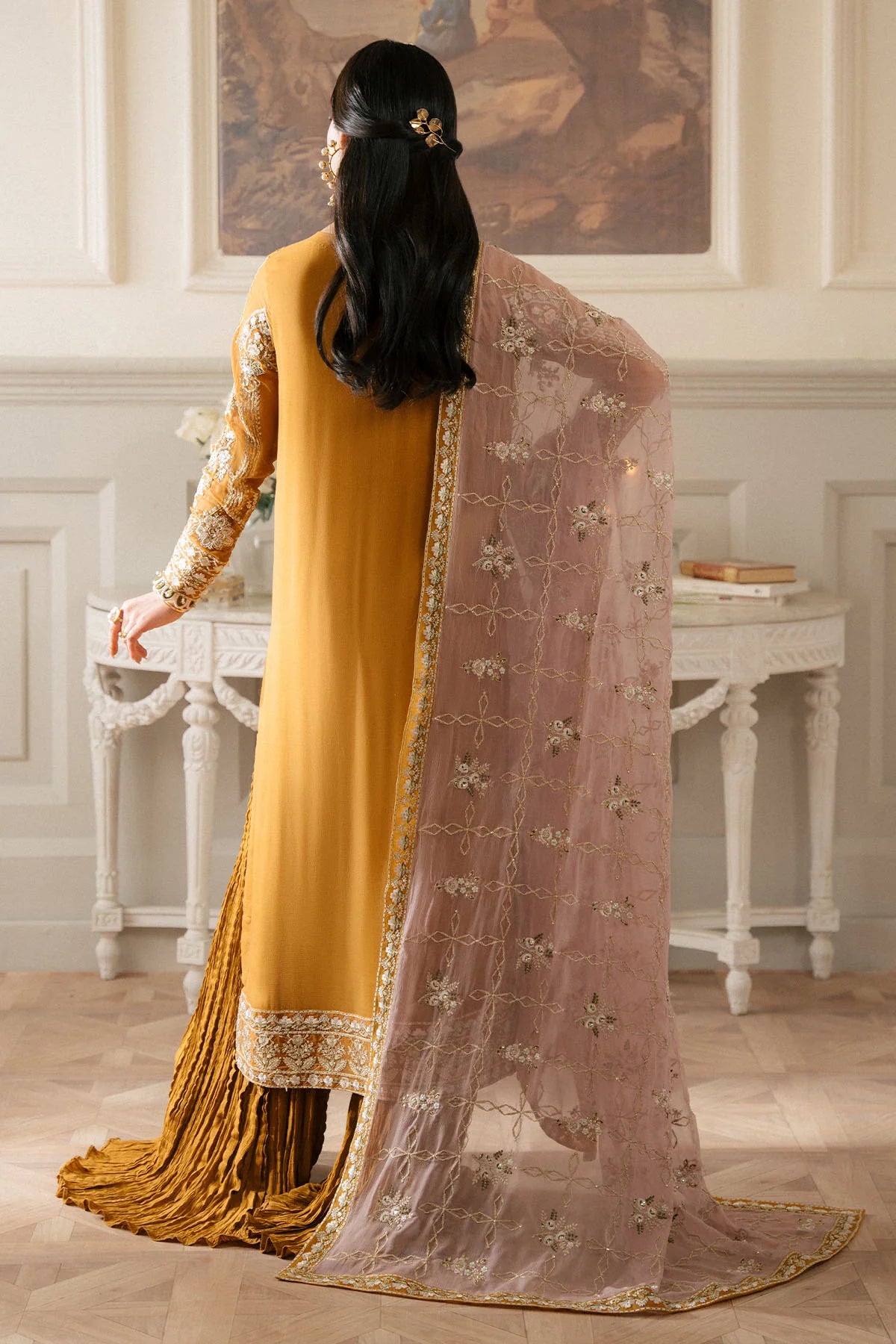 Nureh 3Pc Embroidered Chiffon Suit NEL-61 gulbuy.com