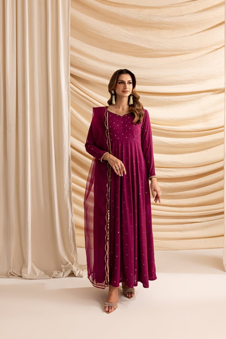 Batik 3Pc Organza Suit (Magenta-Fleur-3Pc)