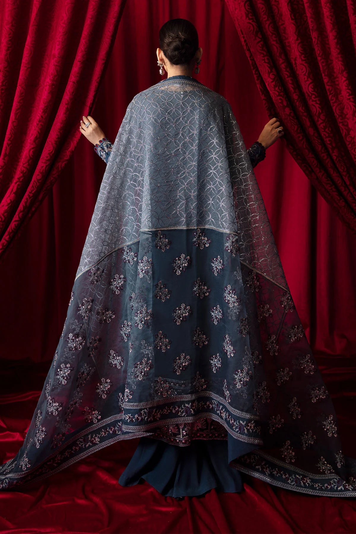 Nureh 3Pc Embroidered Chiffon Suit NEL-52-Cielle gulbuy.com