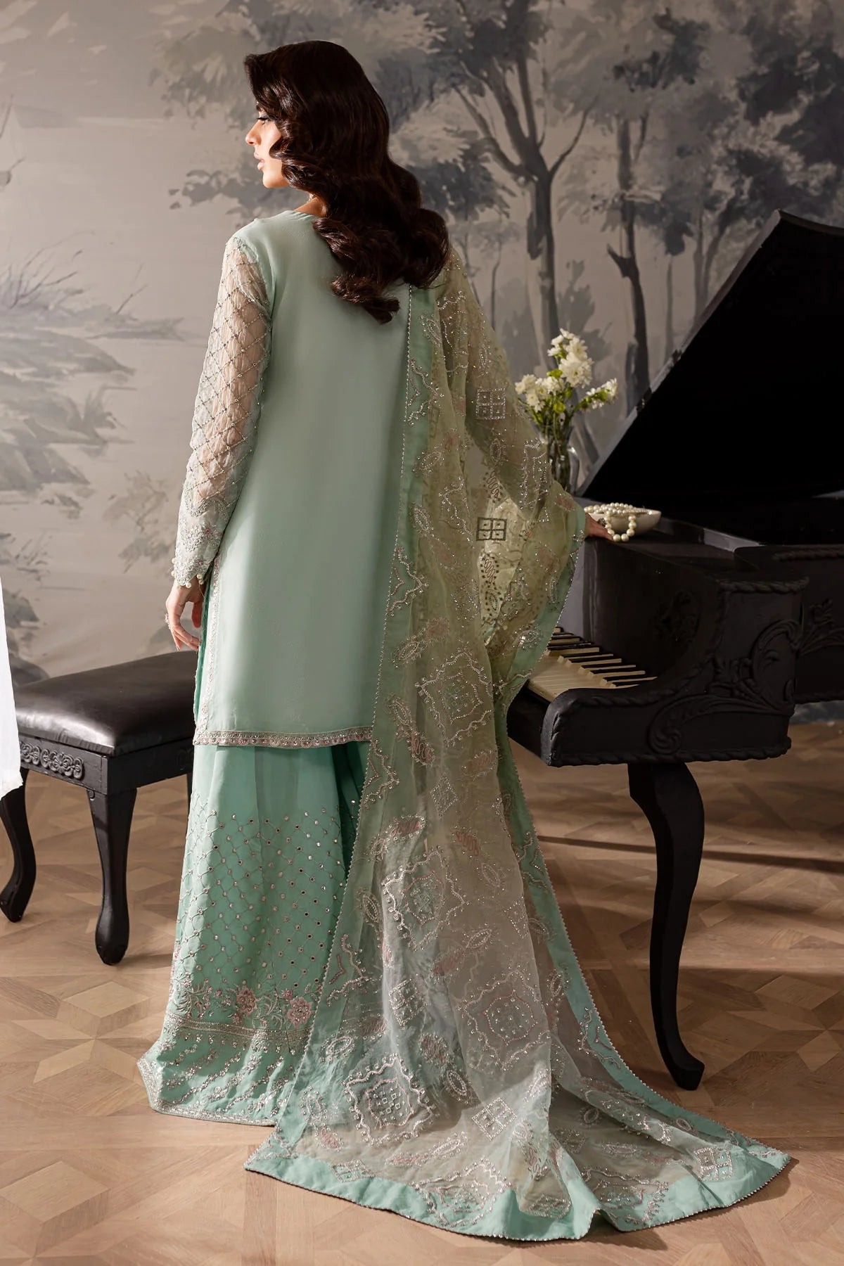 Nureh 3Pc Embroidered Organza Suit NEL-57 gulbuy.com