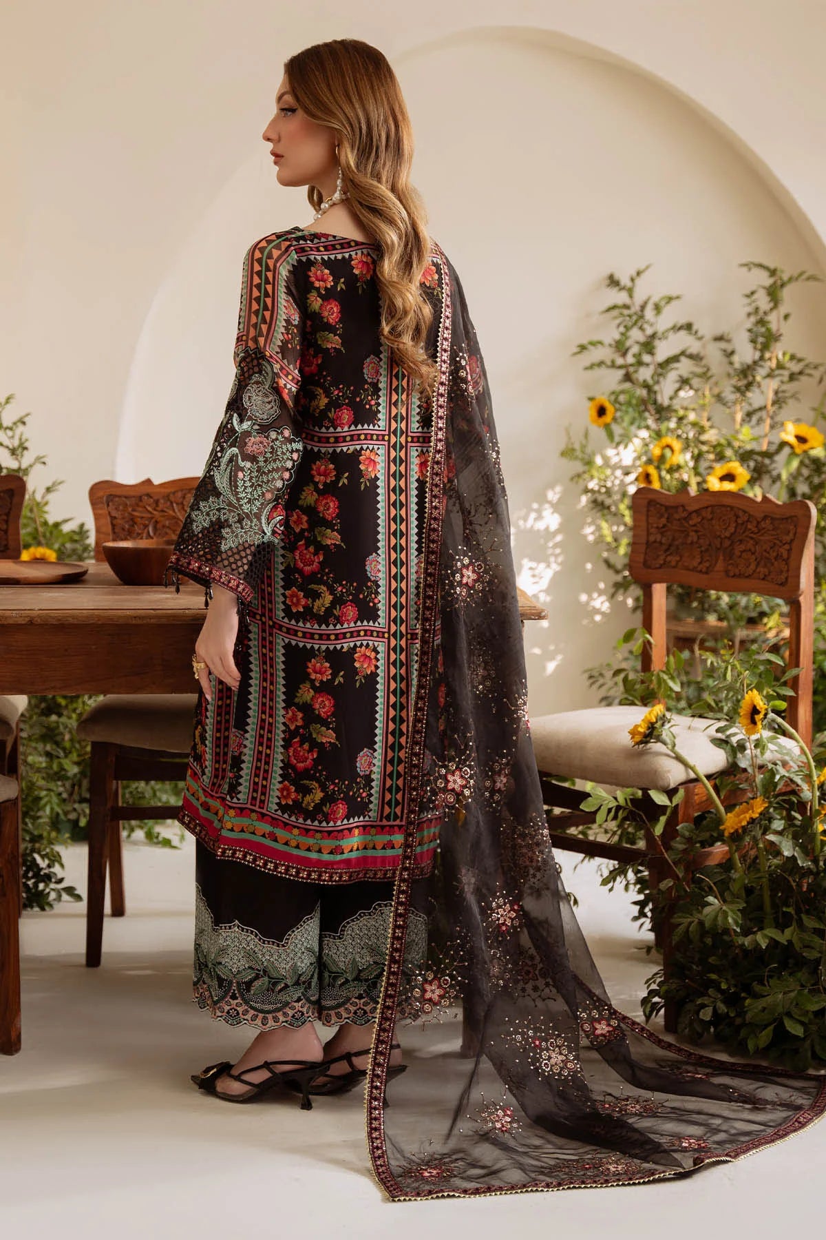 Nureh 3Pc Printed Chiffon Suit AM-11 gulbuy.com