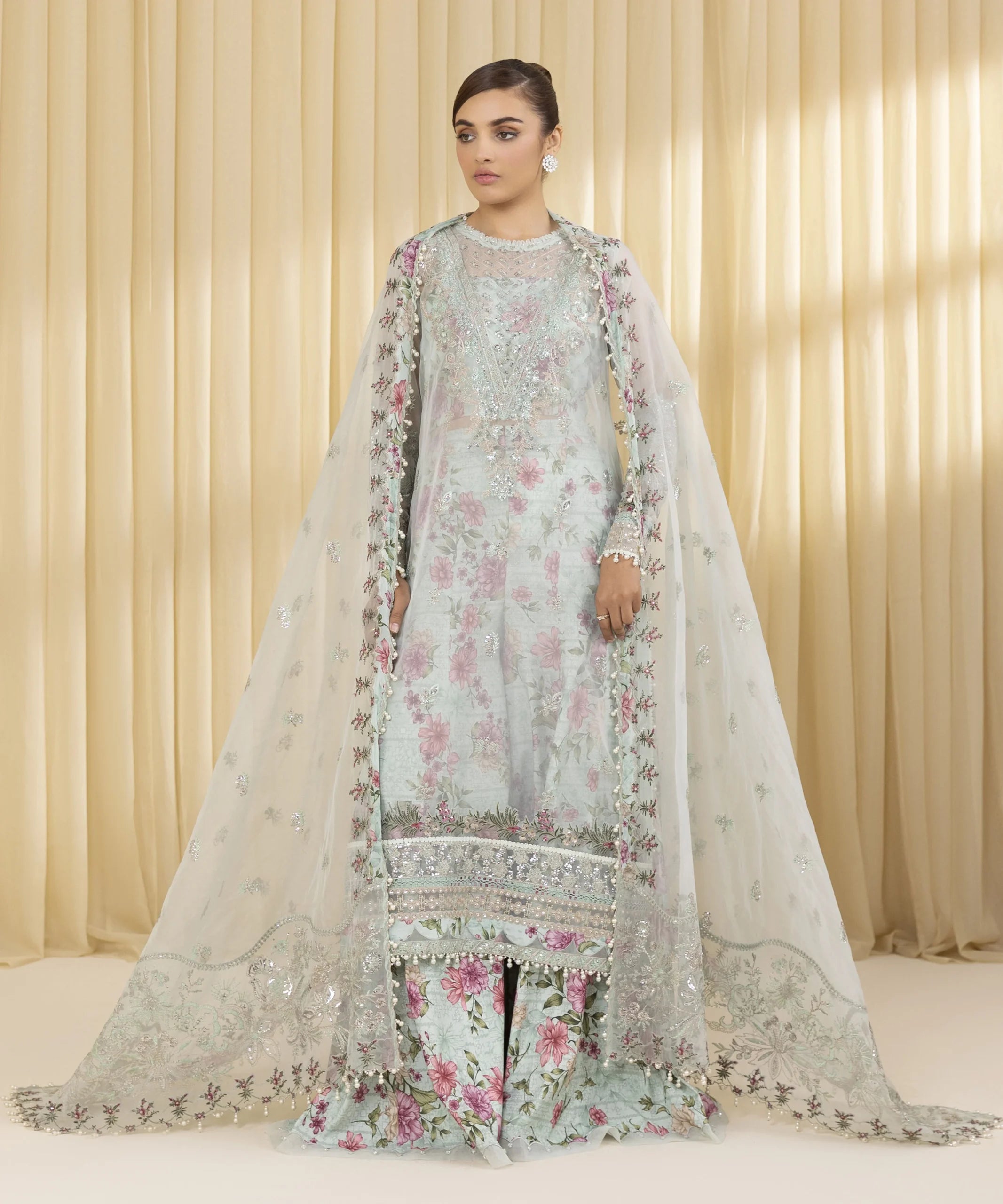 Sapphire 3Pc Embroidered Organza Suit 0U3FEHE25V35 gulbuy.com