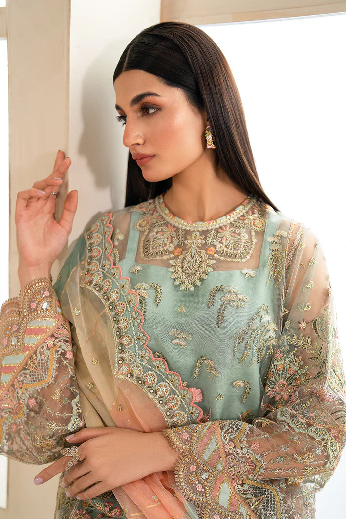 Baroque 3Pc Embroidered Net Suit SF-620 gulbuy.com