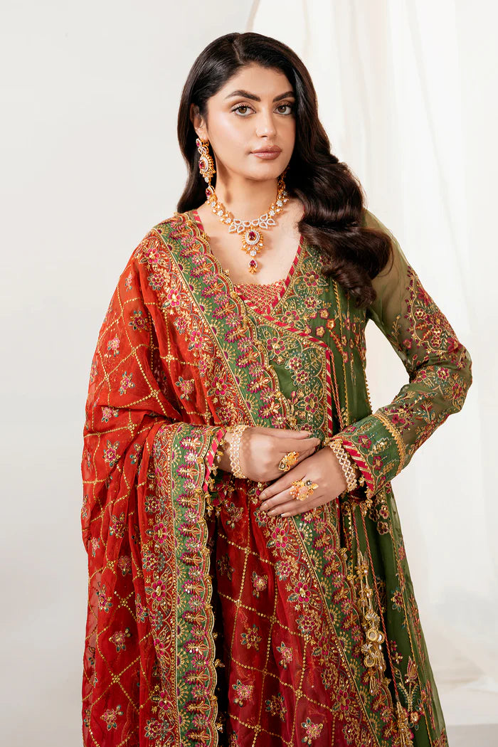 Baroque 3Pc Embroidered Chiffon Suit SF-4037 gulbuy.com