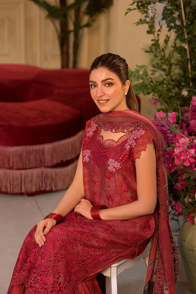 Sobia Nazir 3Pc Embroidered Lawn Suit Design 8B gulbuy.com