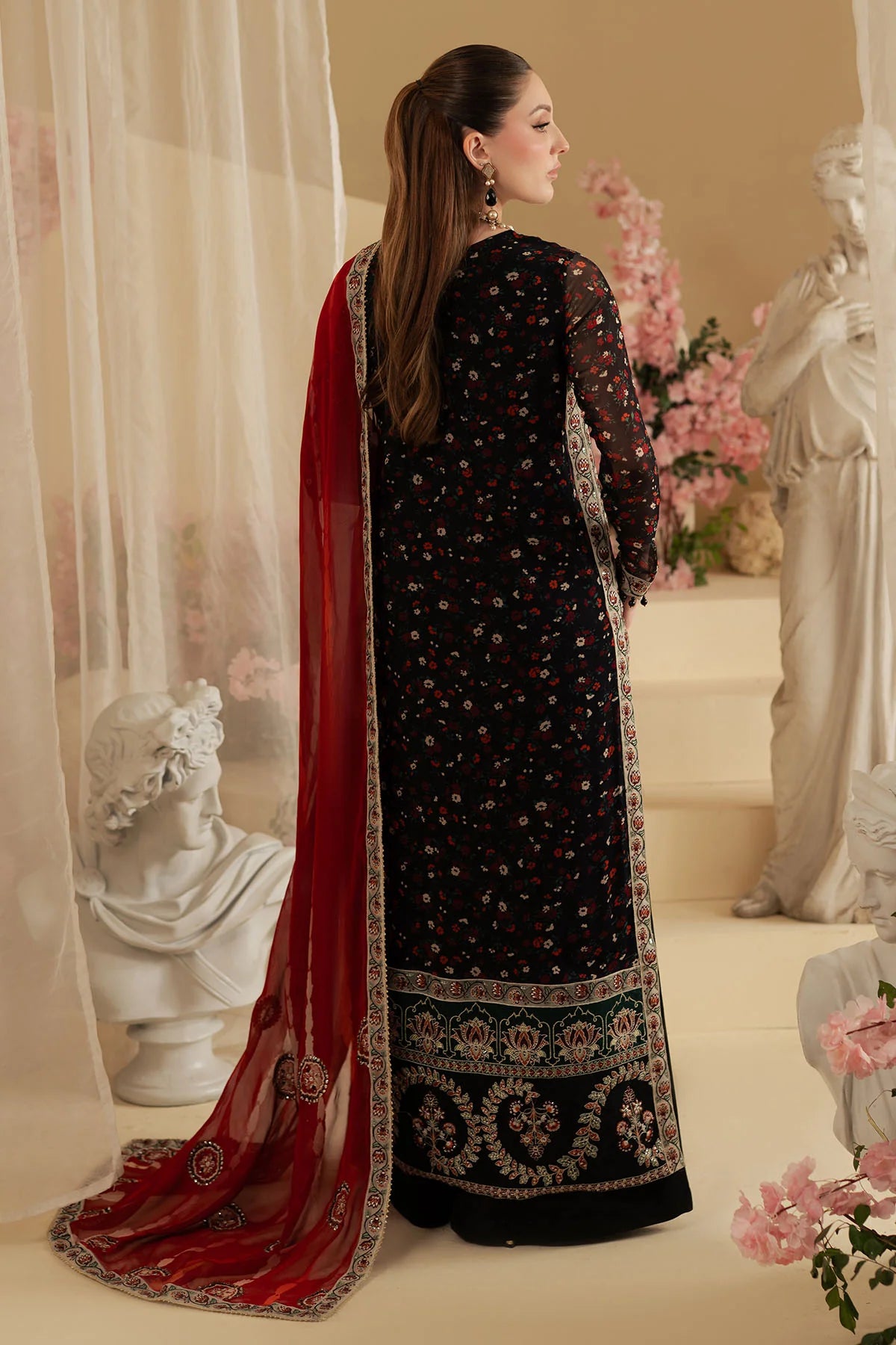 Nureh 3Pc Embroidered Chiffon Suit AM-18 gulbuy.com