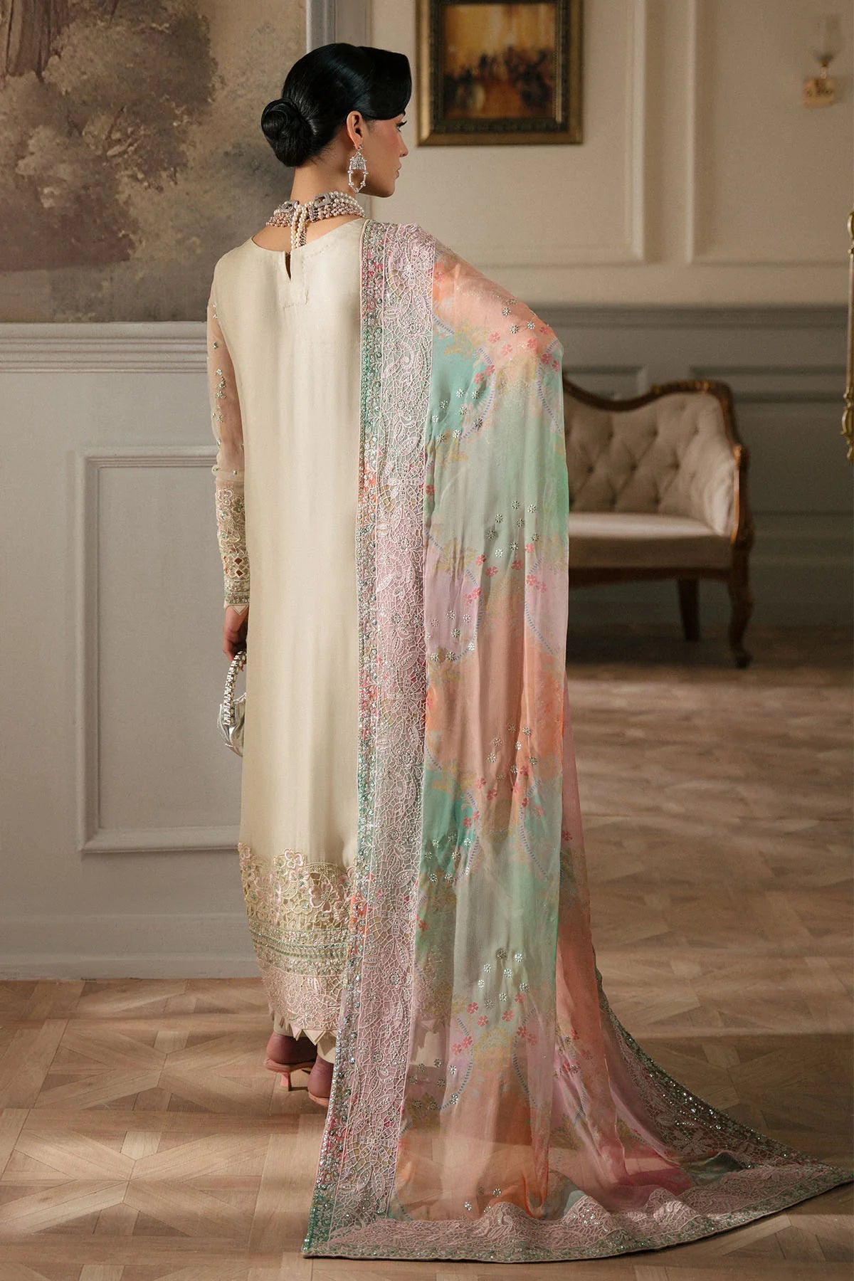 Nureh 3Pc Embroidered Chiffon Suit NEL-63 gulbuy.com