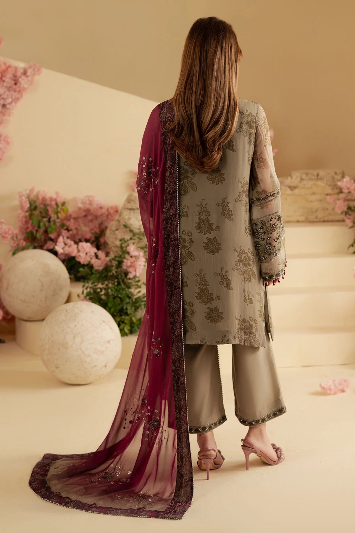 Nureh 3Pc Embroidered Chiffon Suit AM-15 gulbuy.com