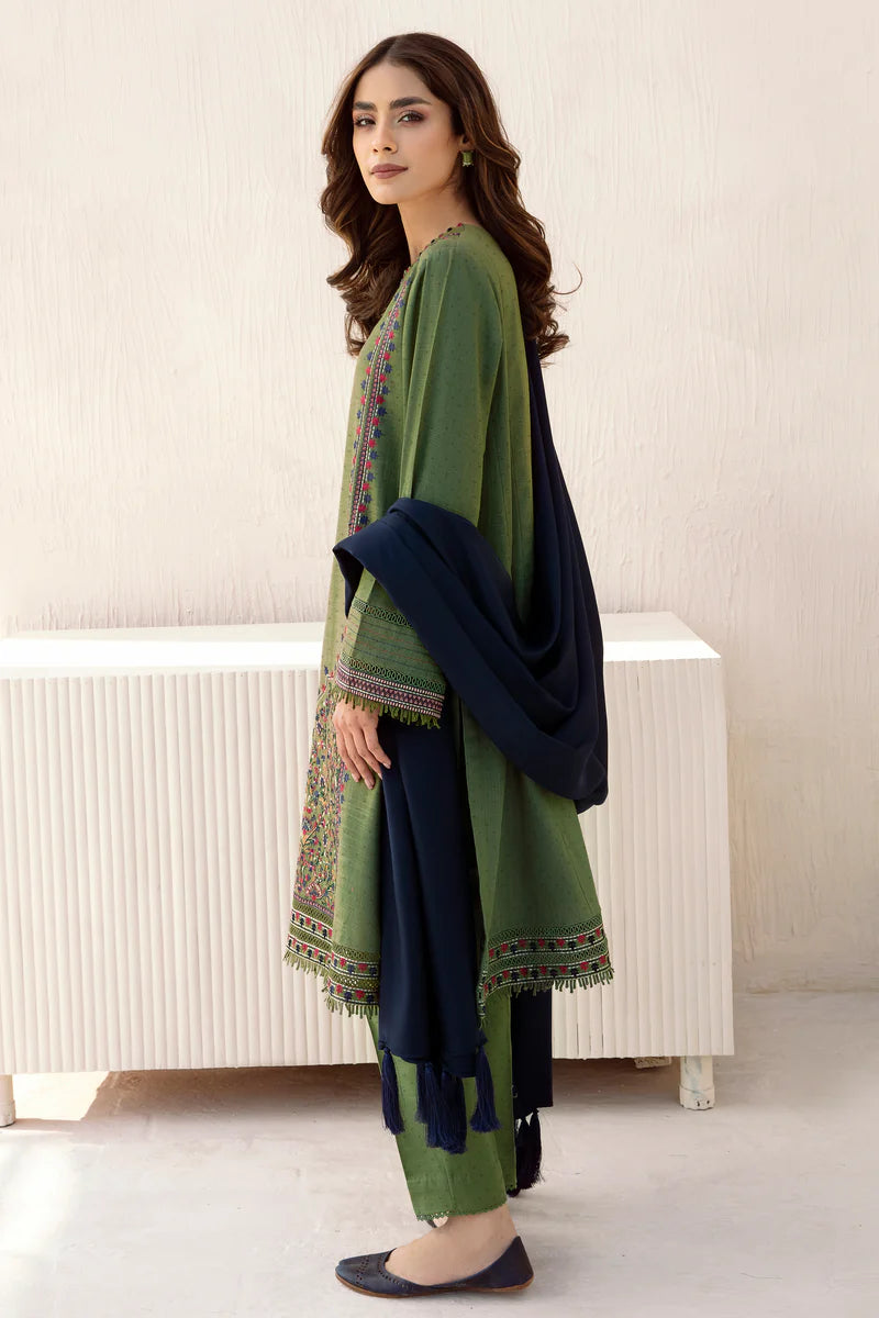 Jazmin 3Pc Embroidered Jacquard Khaddar UW-0016 gulbuy.com