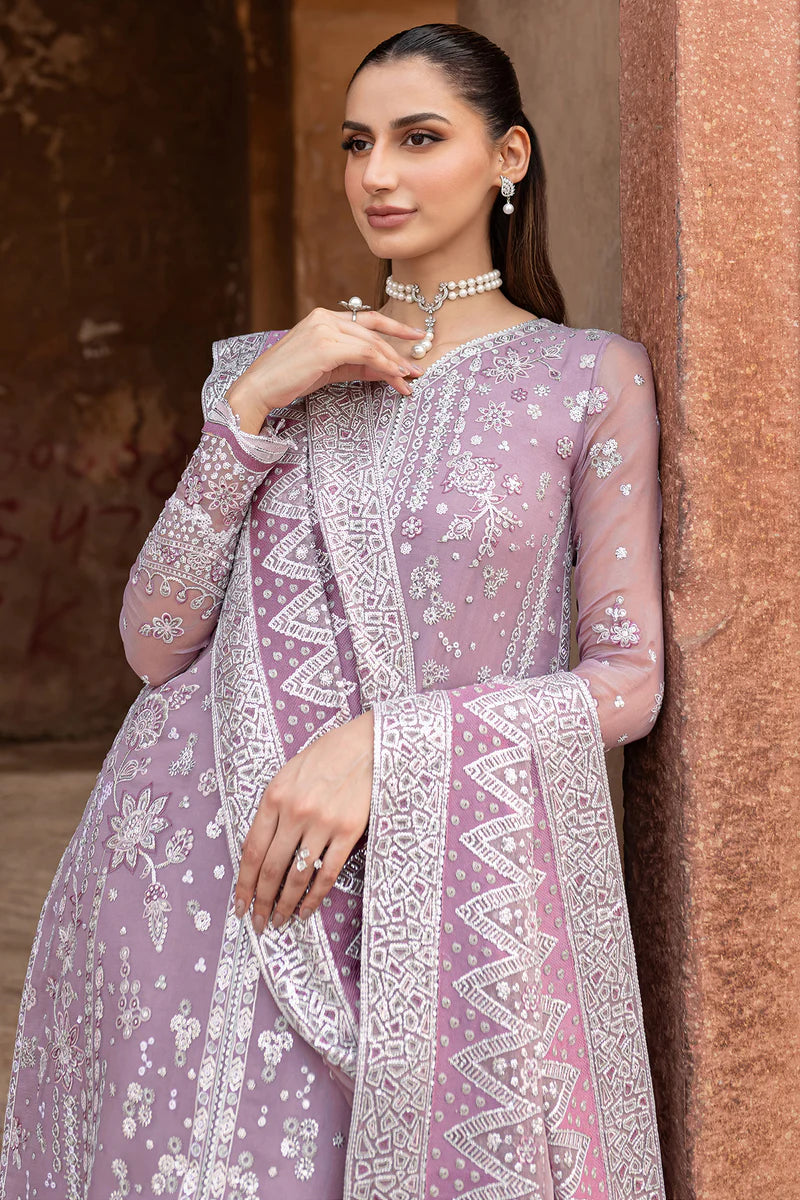 Farasha 3Pc Embroidered Chiffon Suit Pastel Mist gulbuy.com