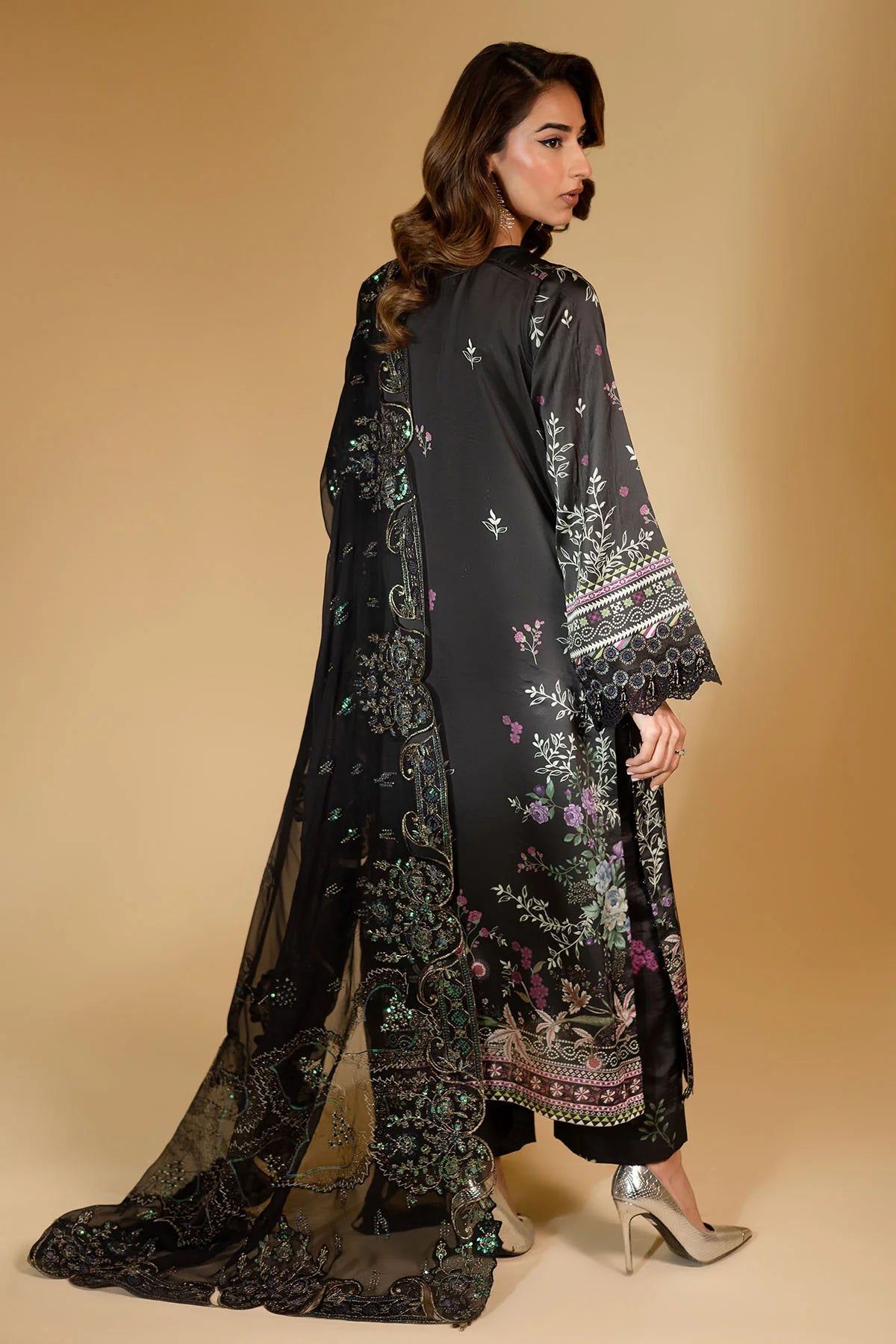 Nureh 3Pc Embroidered Silk Suit S-24 gulbuy.com