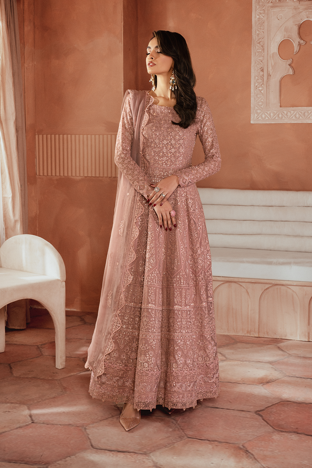 3 PIECE IZNIK EMBROIDERED CHIFFON SUIT (ICK-04)