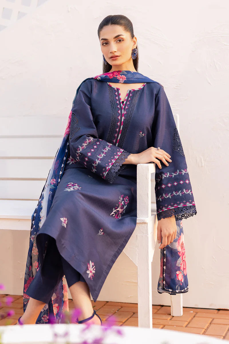 Baroque Stitched 3Pc Embroidered Lawn Suit PR-1111 gulbuy.com