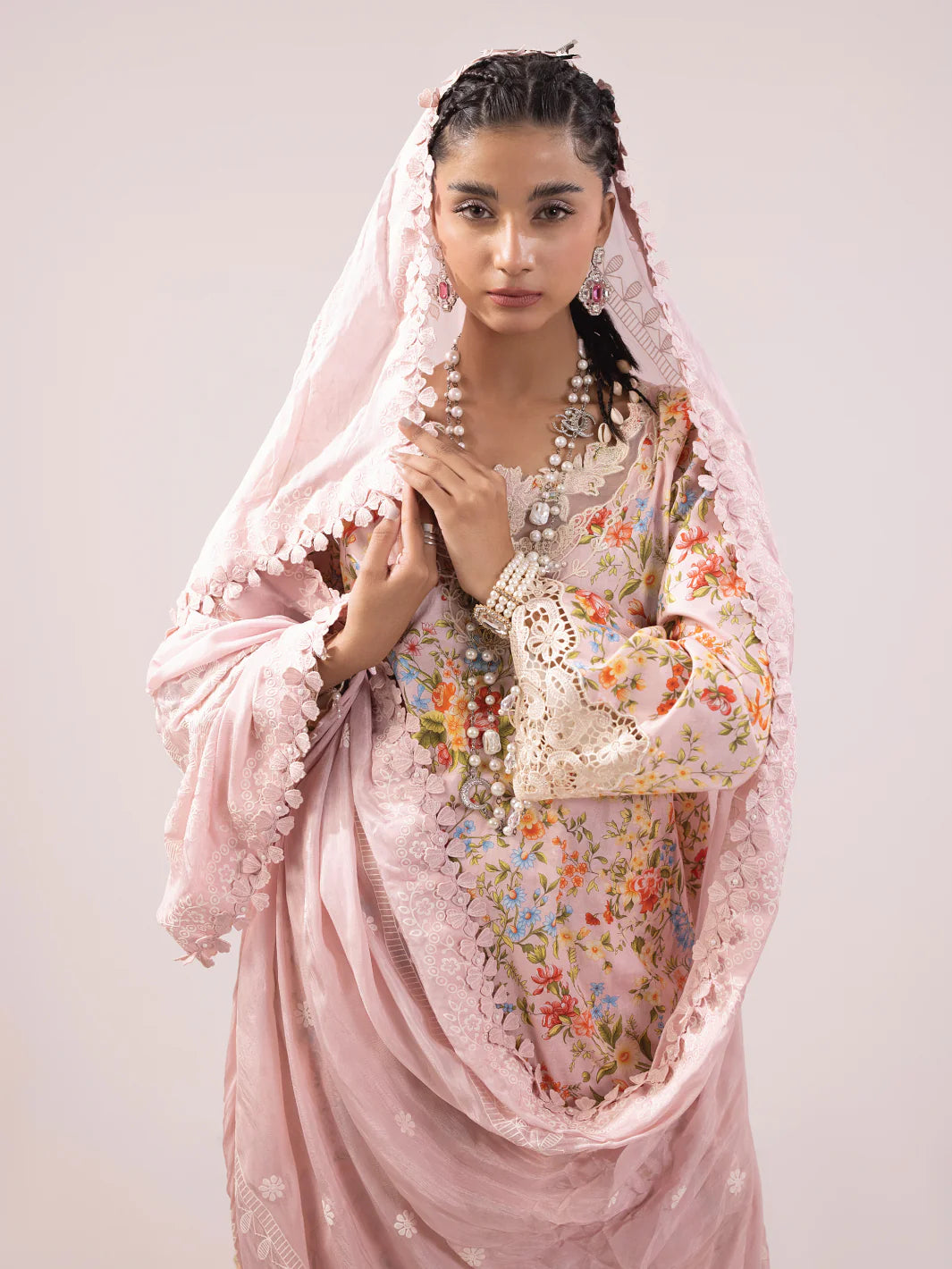 Faiza Faisal 3Pc Embroidered Lawn Suit Laali gulbuy.com