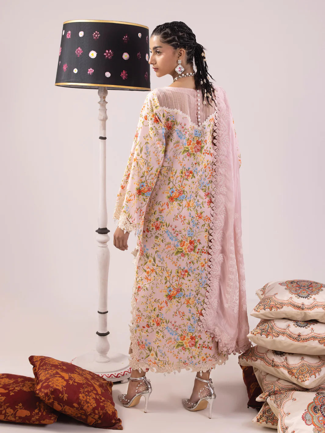 Faiza Faisal 3Pc Embroidered Lawn Suit Laali gulbuy.com