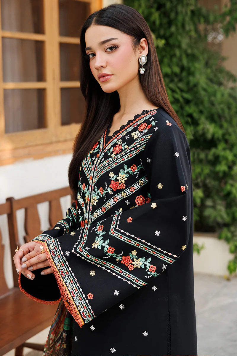 Farasha 3Pc Embroidered Lawn Suit Midnight Veil gulbuy.com