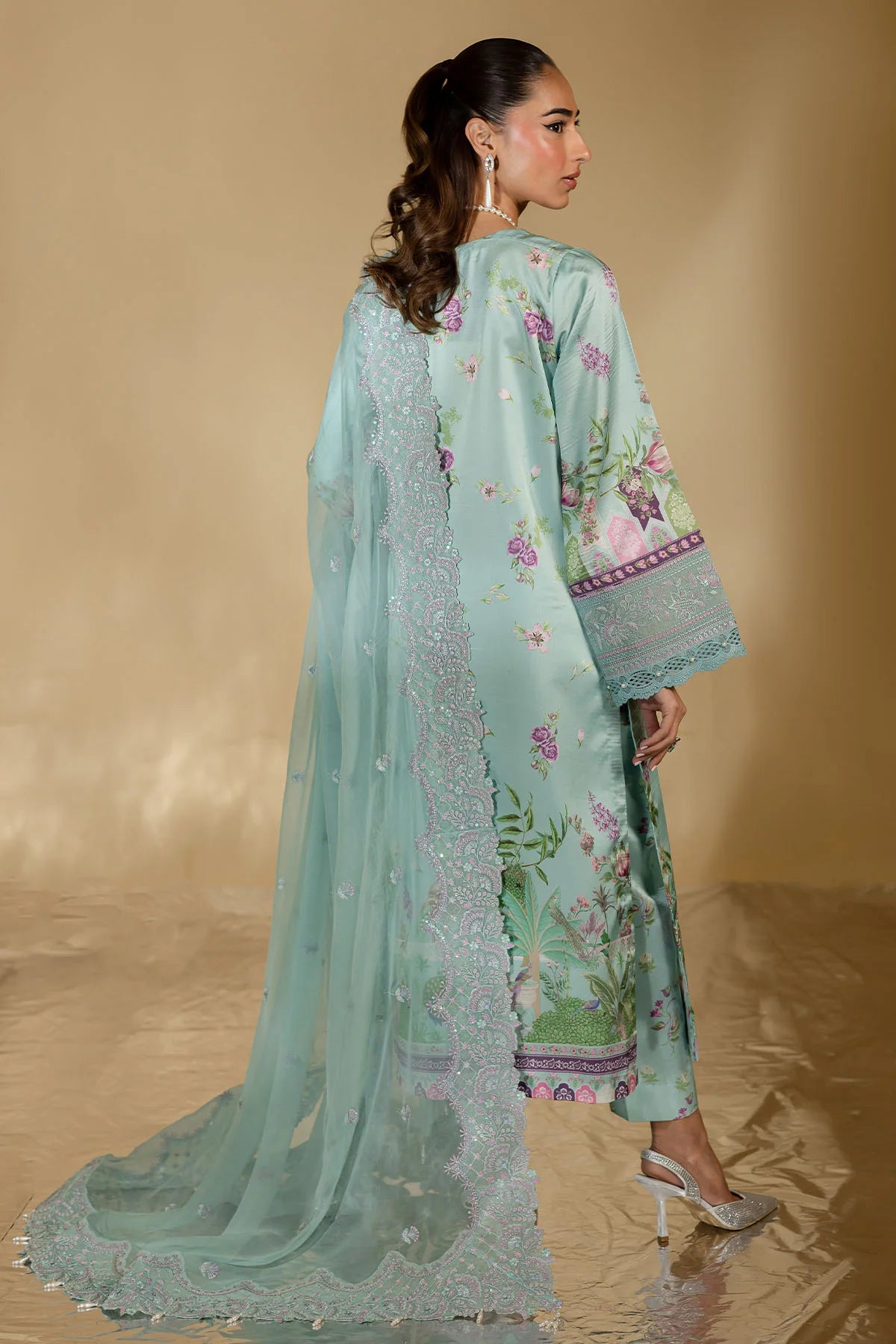 Nureh 3Pc Embroidered Silk Suit S-21 gulbuy.com