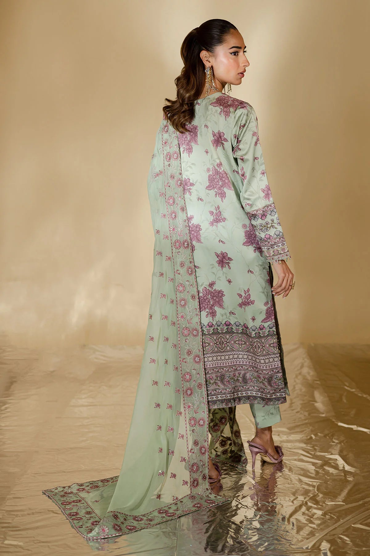 Nureh 3Pc Embroidered Silk Suit S-25 gulbuy.com