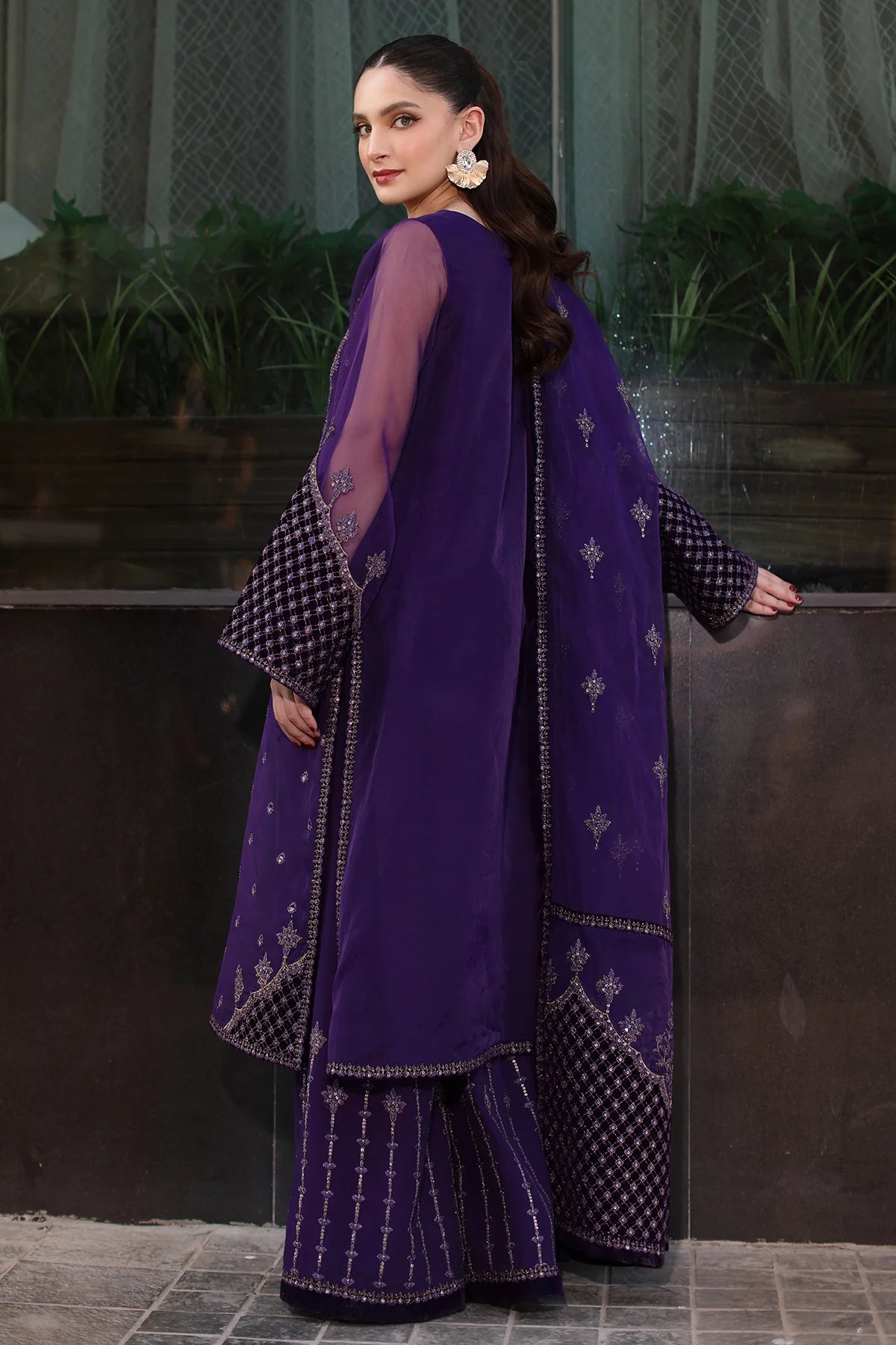Charizma 3Pc Embroidered Organza Suit CMA-4-086 gulbuy.com