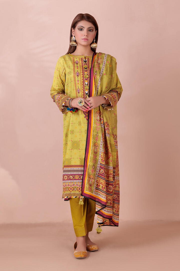 BONANZA SATRANGI 3PC PRINTED DOBBY CORDUROY SUIT (ACWT223P10)