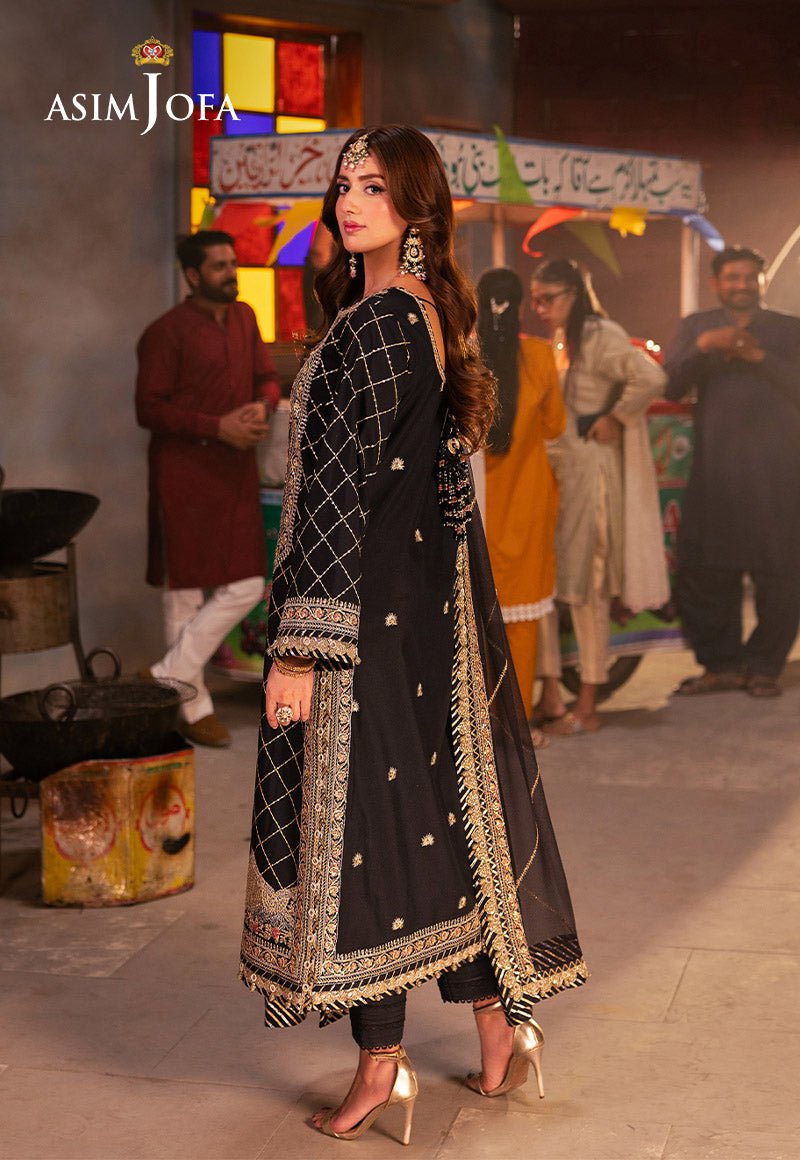 ASIM JOFA 3 PIECE EMBROIDERED SILK SUIT (AJKK-02) gulbuy.com