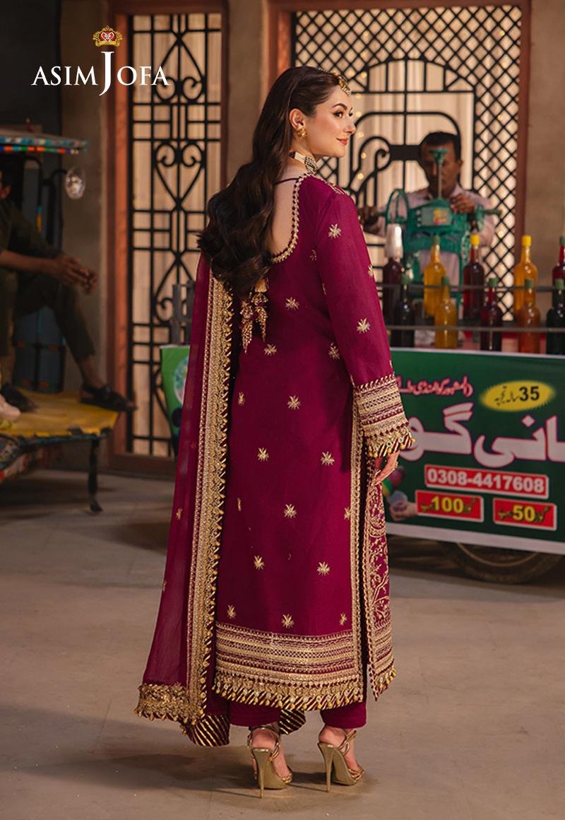ASIM JOFA 3 PIECE EMBROIDERED SILK SUIT (AJKK-03) gulbuy.com