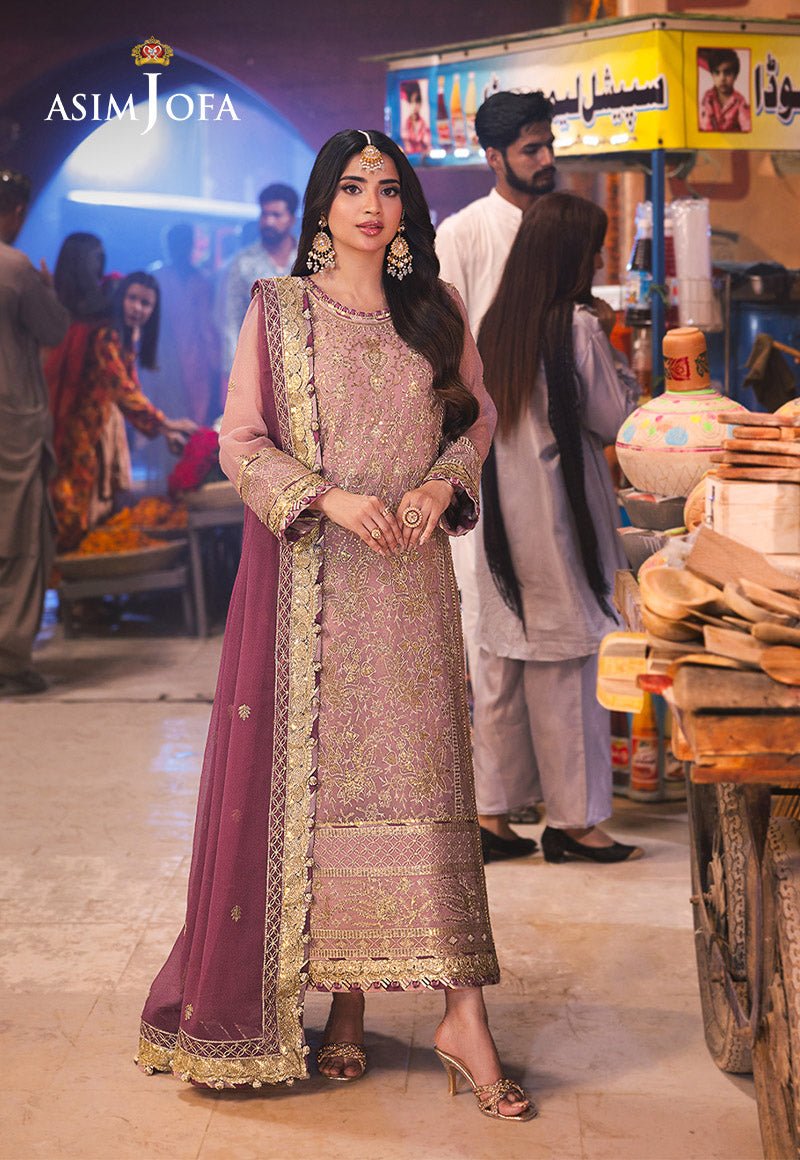 ASIM JOFA 3 PIECE EMBROIDERED CHIFFON SUIT (AJKK-04)