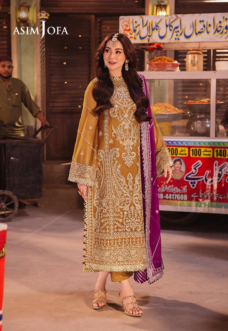 ASIM JOFA 3 PIECE EMBROIDERED CHIFFON SUIT (AJKK-12)