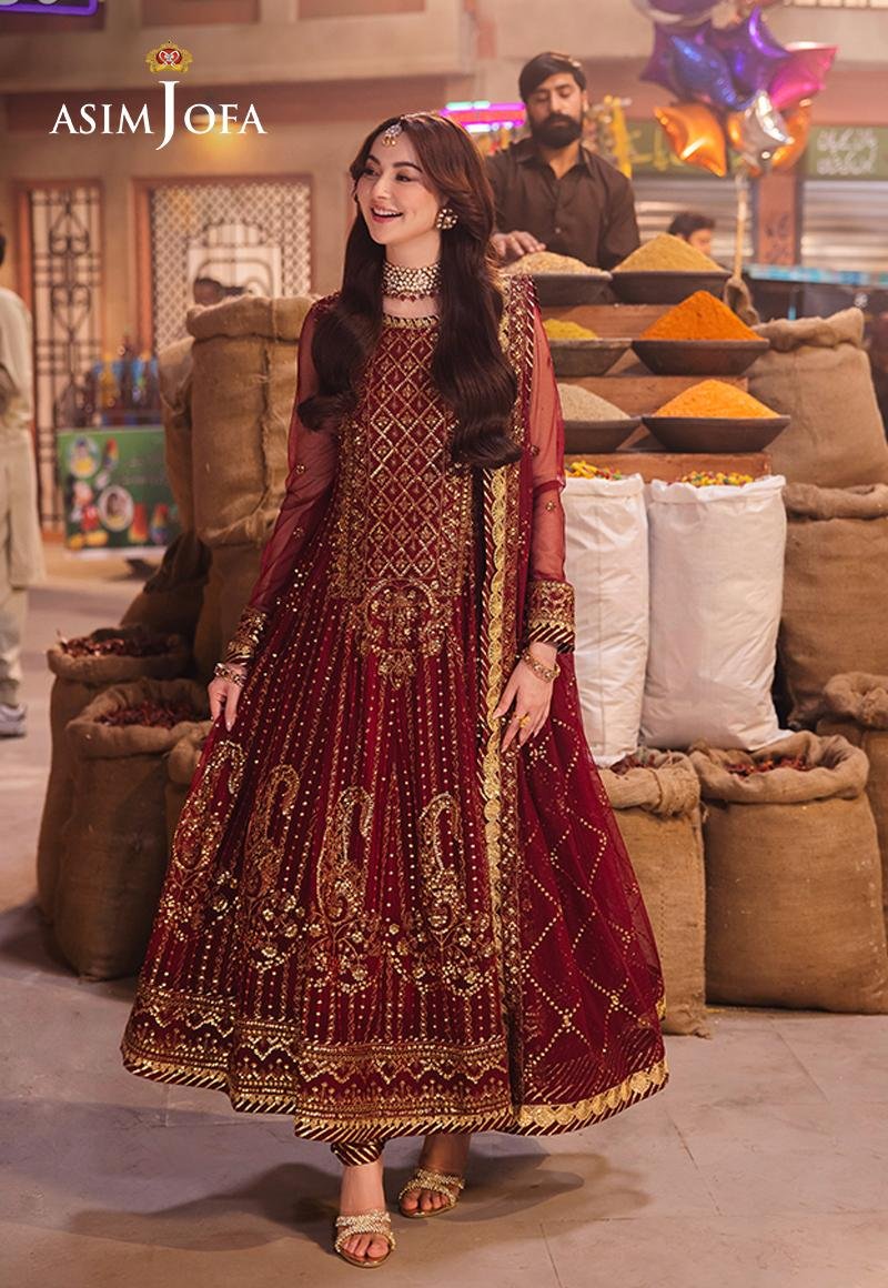 ASIM JOFA 3 PIECE EMBROIDERED NET SUIT (AJKK-13)