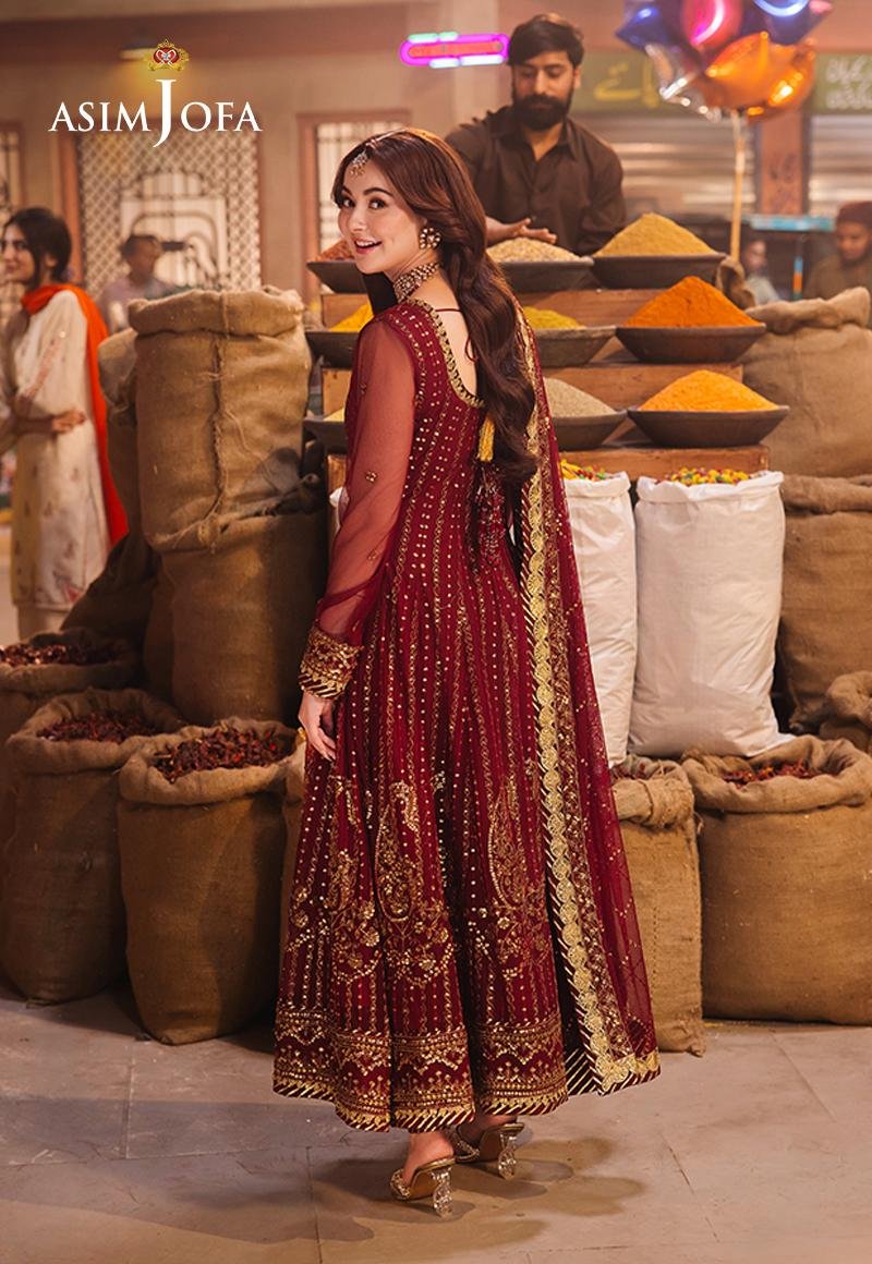 ASIM JOFA 3 PIECE EMBROIDERED NET SUIT (AJKK-13) gulbuy.com