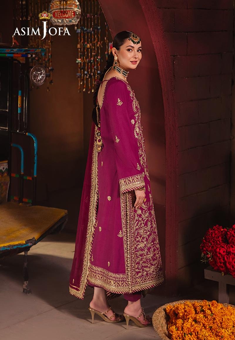 ASIM JOFA 3 PIECE EMBROIDERED CHIFFON SUIT (AJKK-21) gulbuy.com