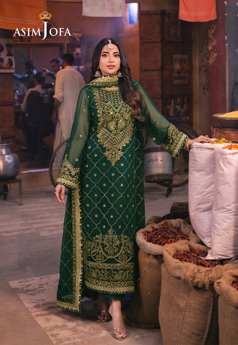 ASIM JOFA 3 PIECE EMBROIDERED CHIFFON SUIT (AJKK-22)