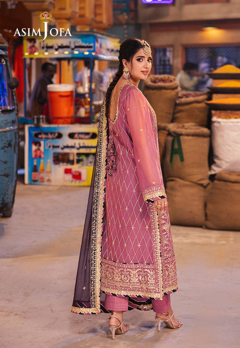 ASIM JOFA 3 PIECE EMBROIDERED CHIFFON SUIT (AJKK-24) gulbuy.com