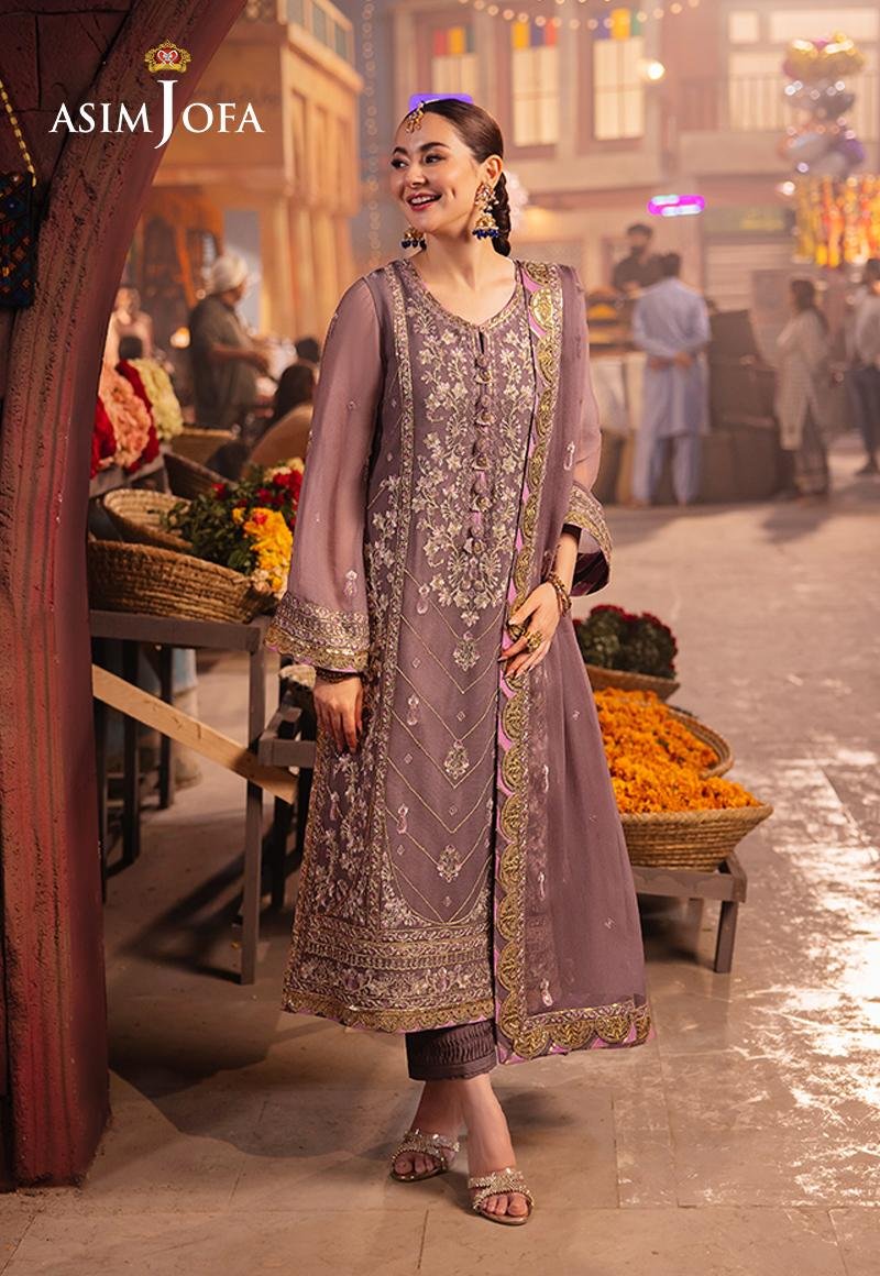 ASIM JOFA 3 PIECE EMBROIDERED CHIFFON SUIT (AJKK-29)